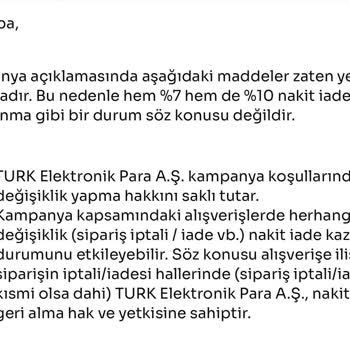 Kampanya Koşullarında Değişiklik Ve Müşteri Hizmetleri Sorunu