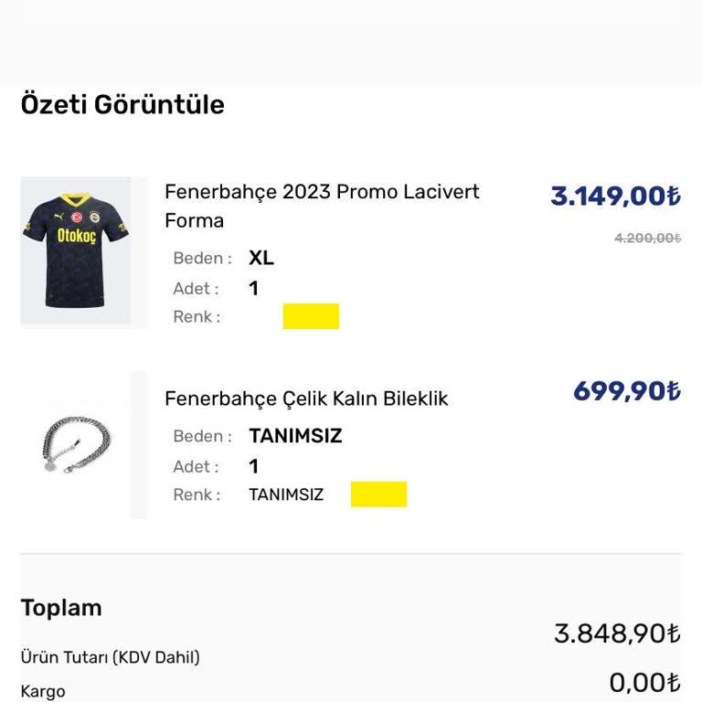 Fenerium Siparişimden Haber Alamıyorum