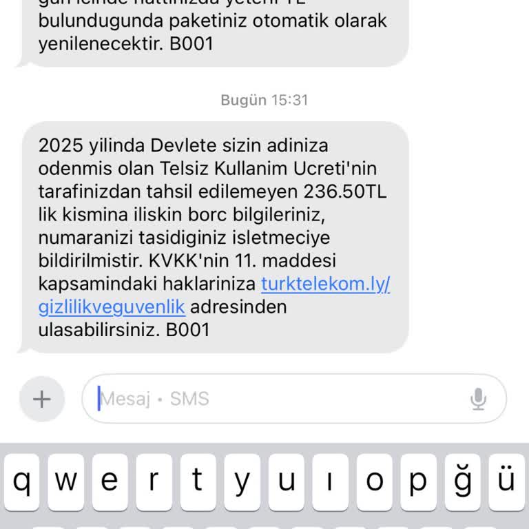 Beklenmedik Telsiz Kullanım Borcu Şoku