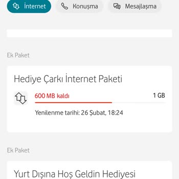 Hediye İnternet Paketi Kullanılamıyor