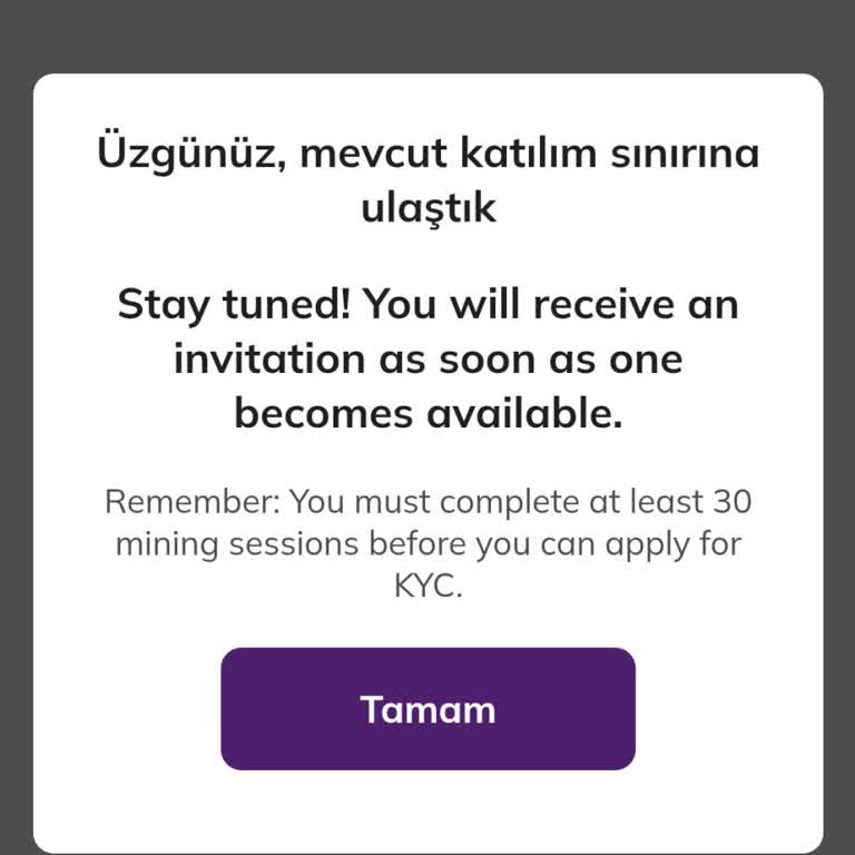 KYC Adımı Engeli: Katılım Sınırı Uyarısı