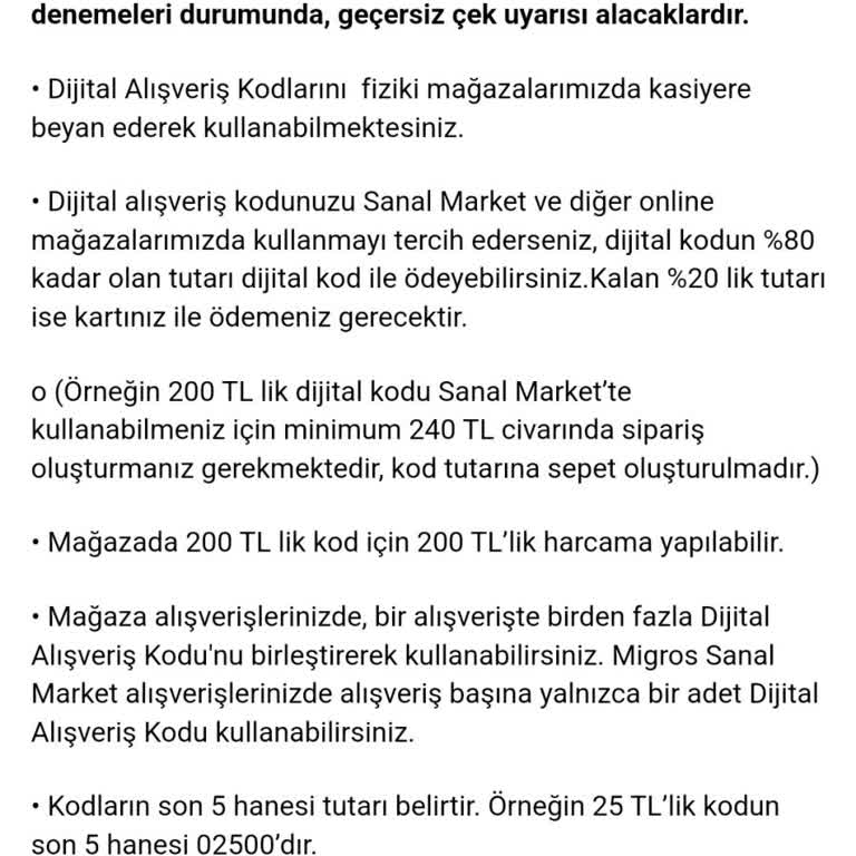 Qumpara Uygulamasında Geciken Migros Hediye Çekleri