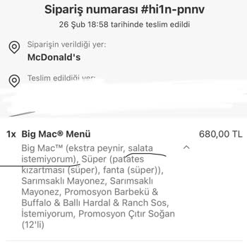 Yemeksepeti Ve McDonald's Siparişinde Tam Bir Hayal Kırıklığı