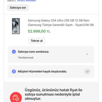 Hepsiburada'da Güvenlik Açığı Ve İptal Edilen Sipariş Sorunu