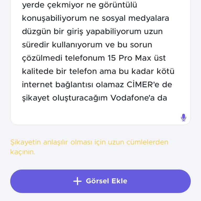 Vodafone İnternet Çekim Problemi