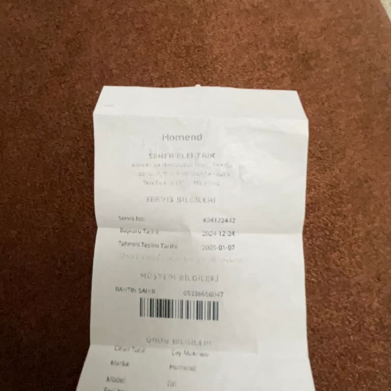 Homend Çaycı Servis Sorunu Ve Parça Bekleme Çilesi