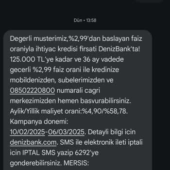 Yanıltıcı Faiz Oranlarıyla Kredi Bildirimi