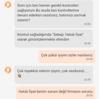 Yanlış Fiyat Nedeniyle İptal Edilen Siparişler