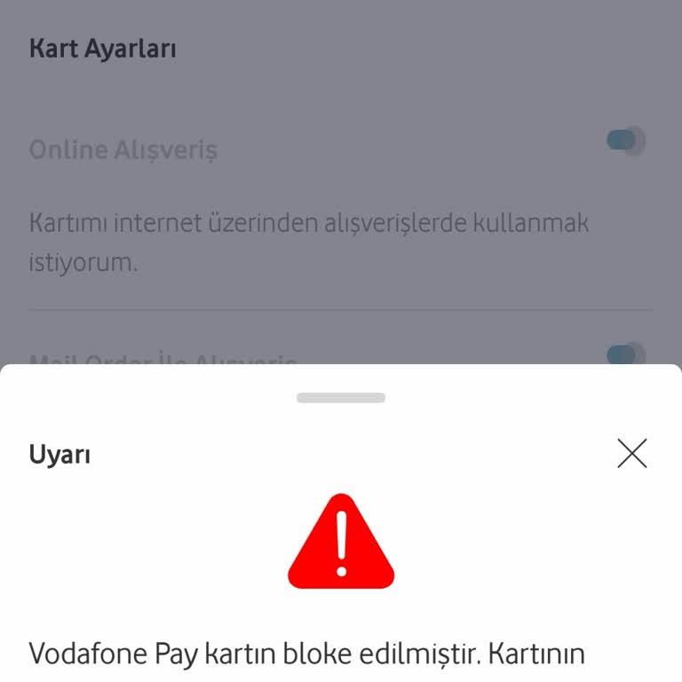 Vodafone Pay Kartım Bloke Edildi, Geri Dönüş Bekliyorum