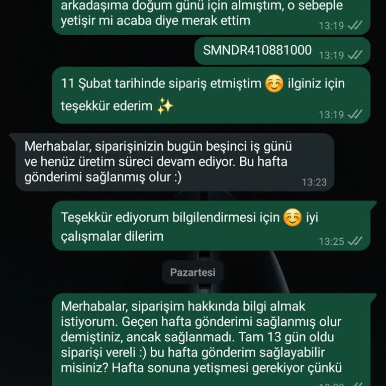 Siparişim 15 Gün Geçmesine Rağmen Hâlâ Kargoya Verilmedi