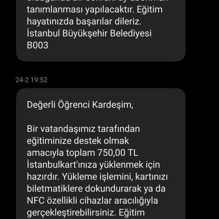 Öğrenci Ulaşım Desteği Yüklenmedi