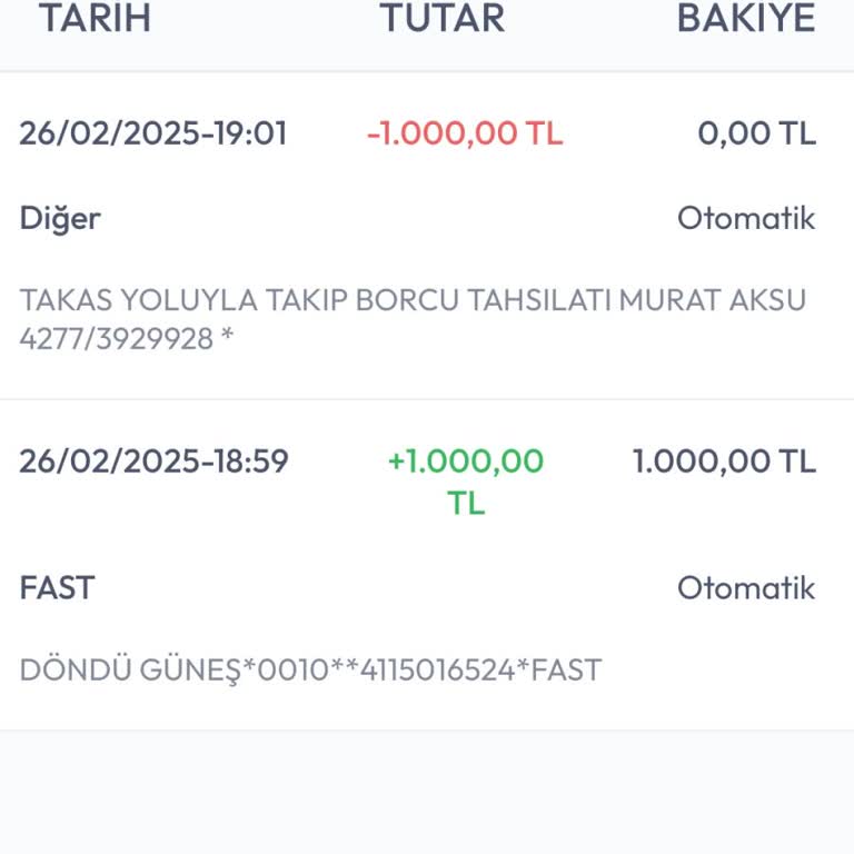 Hesabımdan İzinsiz Borç Tahsilatı