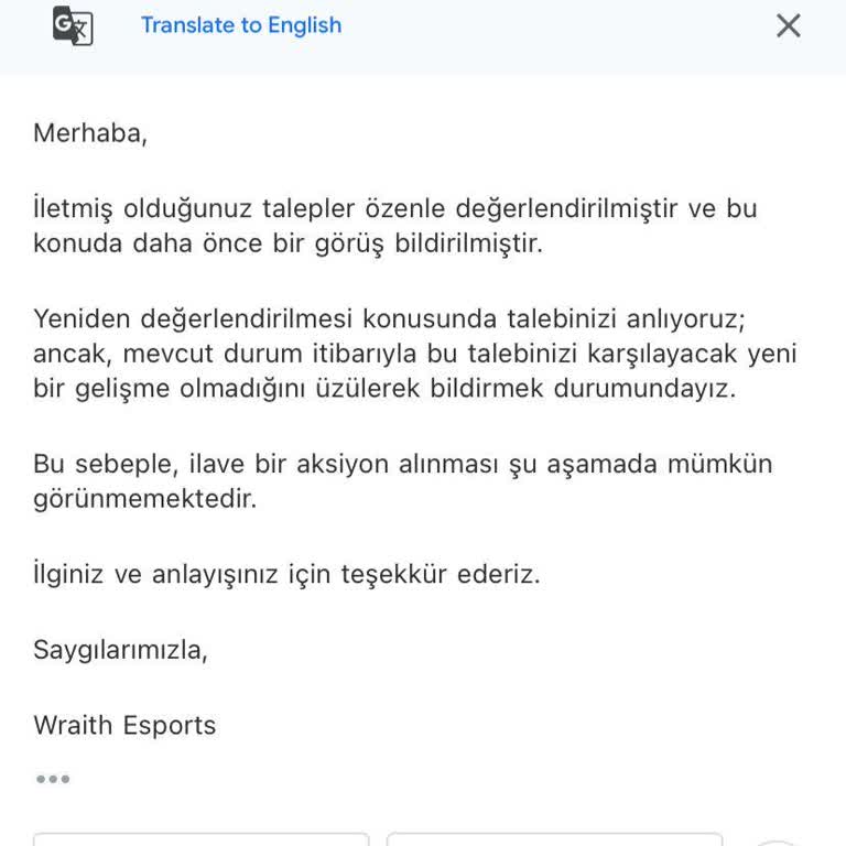 Wraith Esports Yanıltıcı Teknik Servis Ve İade Sorunu!