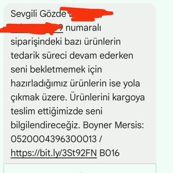 Boyner'den Siparişlerim Teslim Edilmiyor Ve Yanıltıcı Ürün Bilgisi