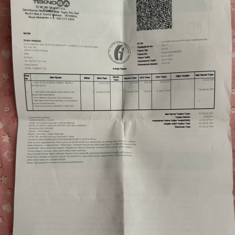 Grundig Kurutma Makinesi İade Sürecinde Mağduriyet