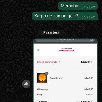 Sunset Lamp Siparişimde İletişim Ve Kargo Sorunu