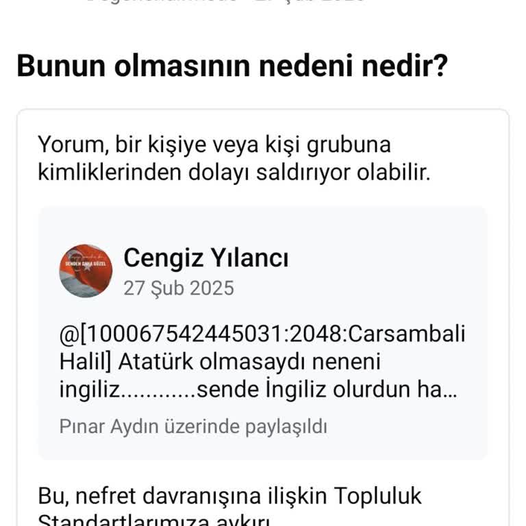 Facebook'ta Atatürk'e Hakaret Edenlere Karşı Çifte Standart