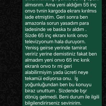 Onvo Yetkili Servisi İle İletişim Sorunu Ve Tehditkar Davranış