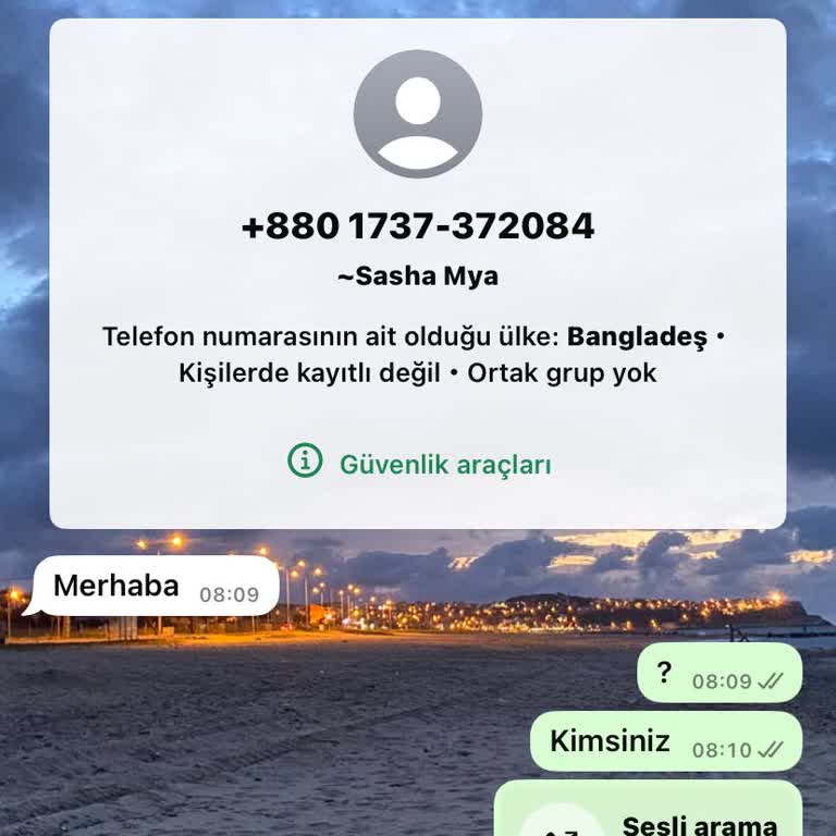 Bangladeş Numarasından Gelen Şüpheli WhatsApp Mesajı