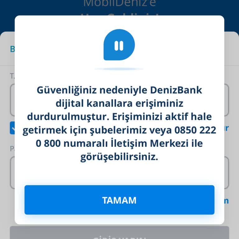 Denizbank Mobil Uygulama Sorunu Ve Yetersiz Destek