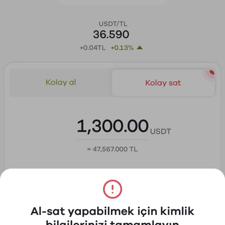 Paribu Uygulamasında Beklenmeyen Hata Sorunu