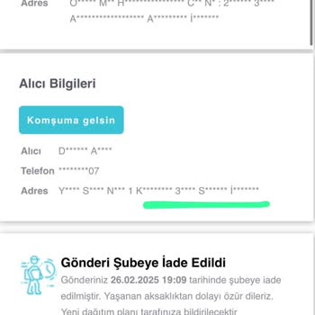 Yanlış Adres İade Sorunu: Online Sipariş Teslim Edilemiyor