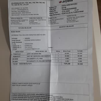 Ankara Taurus AVM'den Alınan Ürünlerin Teslimat Sorunu Ve İletişim Eksikliği