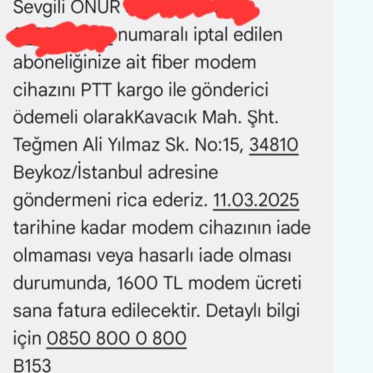 Migros'tan Modem İade Sorunu