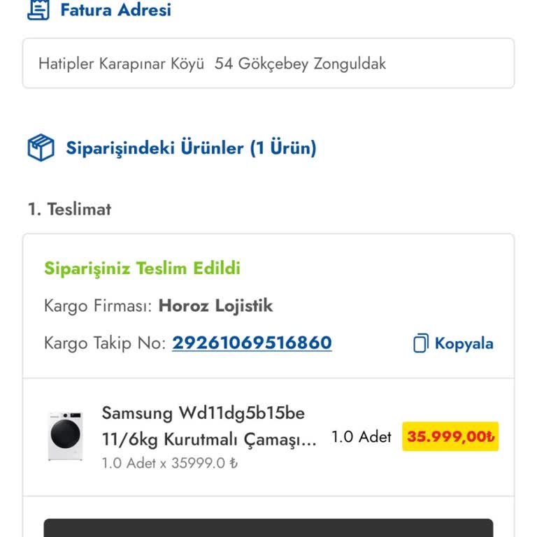 Samsung Çamaşır Makinesi Kurulum Sorunu