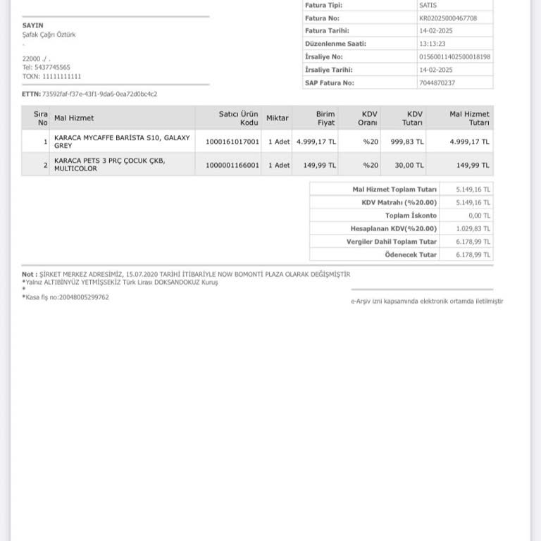 Karaca'dan Aldığım Kahve Makinesi Teslim Edilmedi, Mağdur Edildim