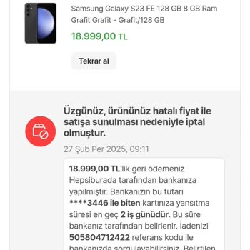 İptal Edilen Telefon Siparişi Mağduriyeti