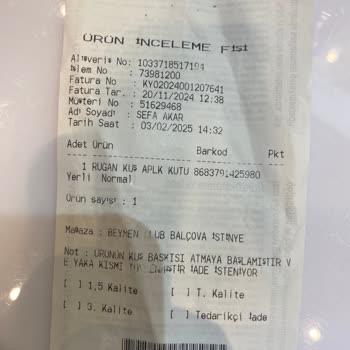 Ürünün Kalitesizliği Ve Müşteri Hizmetleri Sorunu