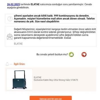 Kilitli Valiz Ve İlgisiz Müşteri Hizmetleri Sorunu