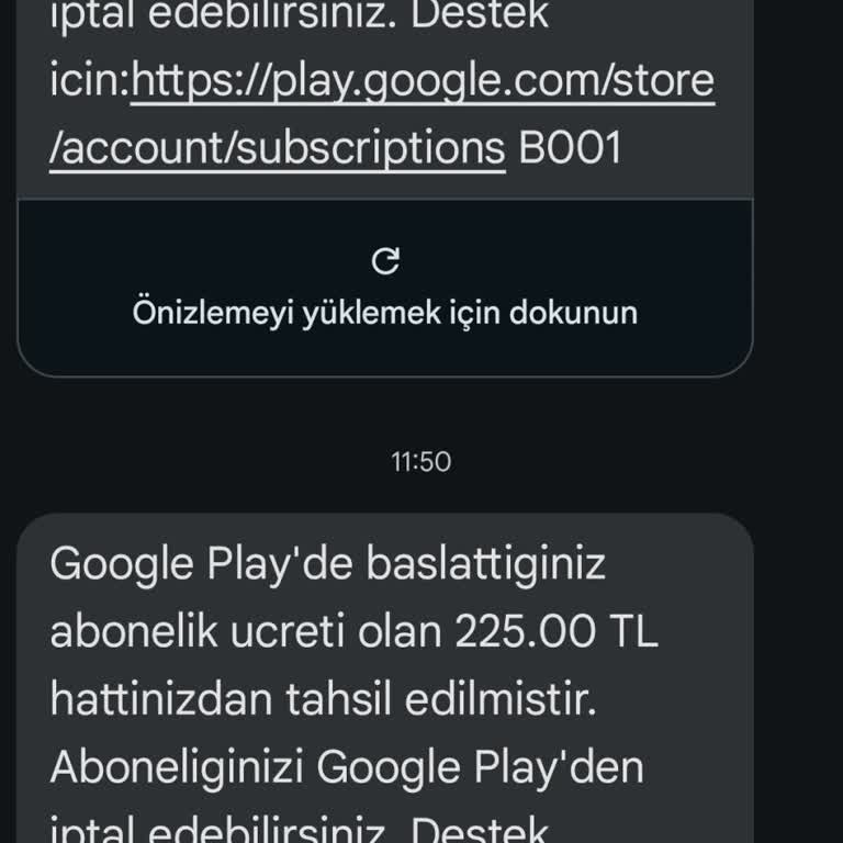 Google Play Türk Telekom'un Onaysız Abonelik