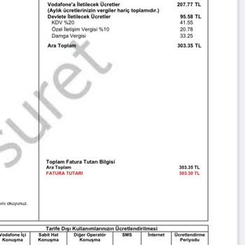 Vodafone Fatura Şaşkınlığı: Anlaşma Dışı Ücretlendirme