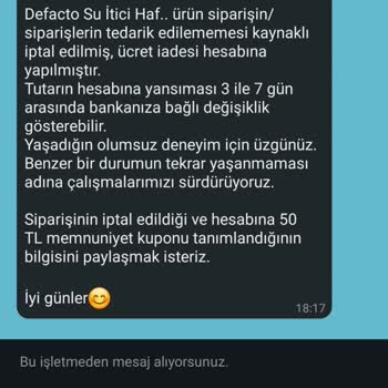 DeFacto'nun Sipariş İptali Ve Müşteri Mağduriyeti