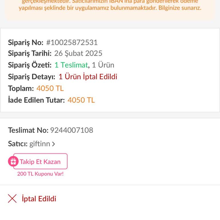 Trendyol'da Habersiz Sipariş İptali Ve Yanıltıcı Bilgilendirme