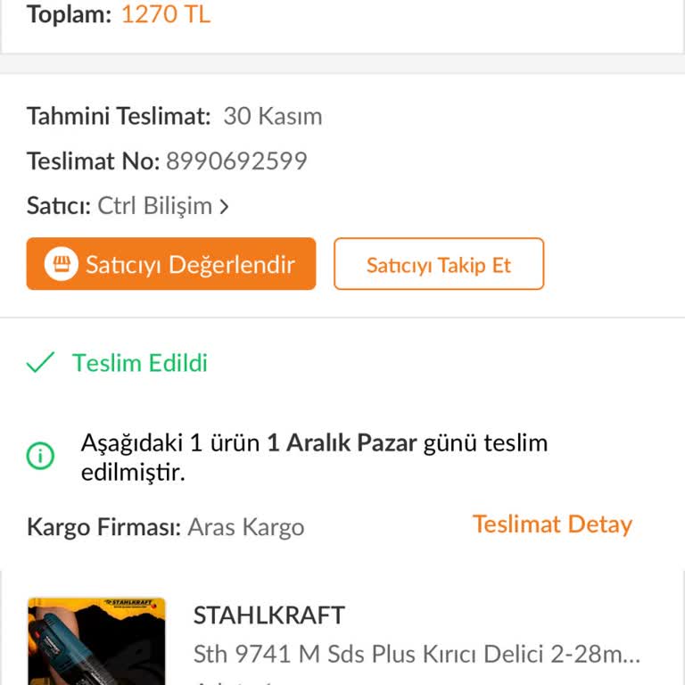 Trendyol'dan Aldığımız Matkap 3 Ayda Bozuldu, Satıcıya Ulaşamıyoruz