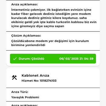Kablo Net Kurulum Ve Destek Ekibi İletişim Sorunu
