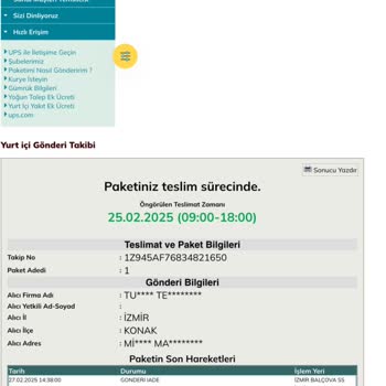 UPS Türkiye'nin Yanıltıcı Teslimat İddiaları