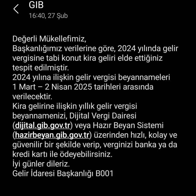 Hatalı Kira Geliri Bildirimi: Gelir İdaresi Başkanlığı'nın Yanlış Mesajı