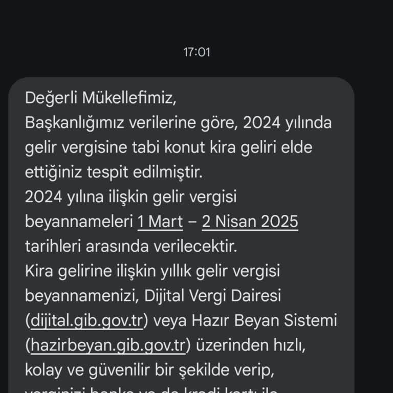 Yanlış SMS İle Kira Geliri Beyanı Hatası