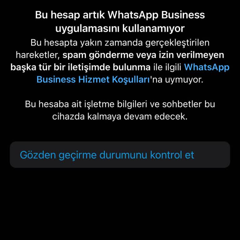 WhatsApp Business Grubu Açarken Hesabım Askıya Alındı