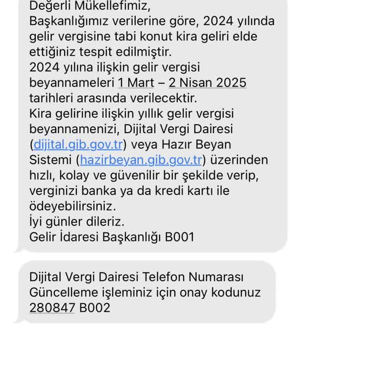 Yanlış Kira Geliri Beyanı Mesajı Alan Öğrencinin Şaşkınlığı