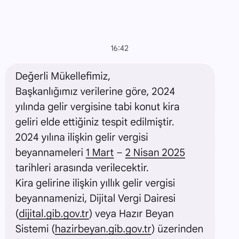 Yanlış Kira Beyanı Mesajı