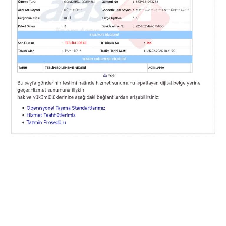 Yanlış Teslimat Ve Gecikme Sorunu