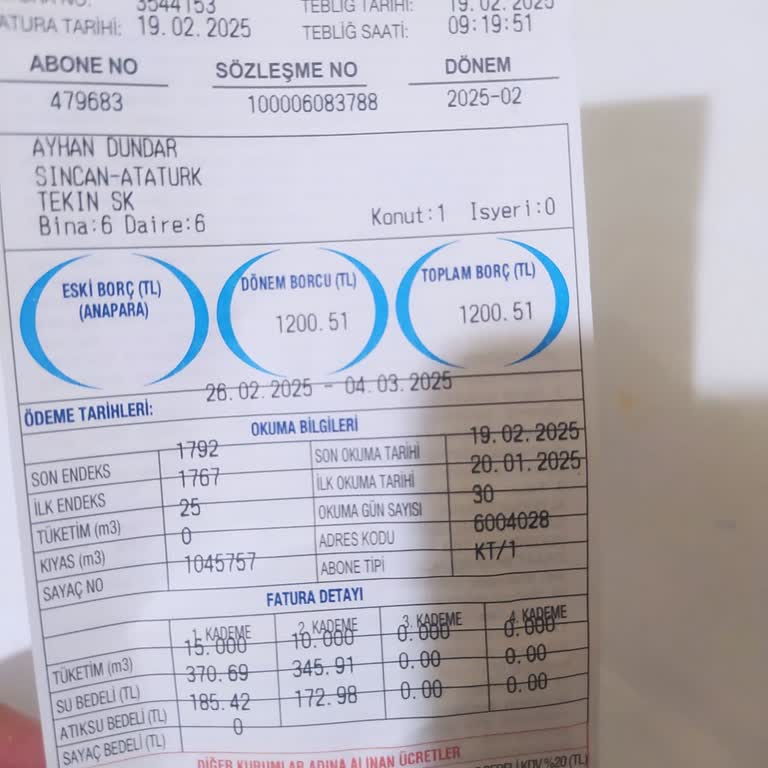 Su Faturasında Anlam Veremediğim Artış