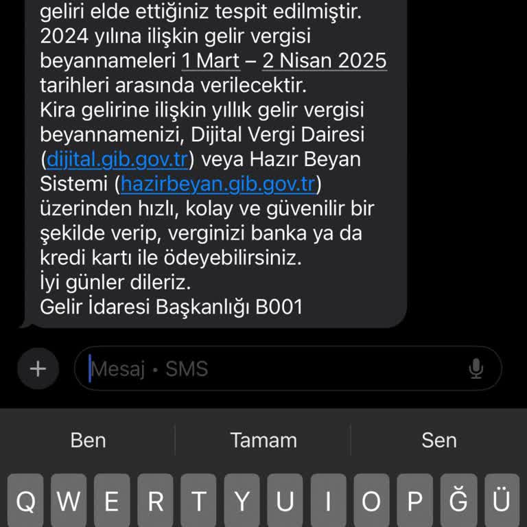 Yanlış Kira Geliri Beyanı: Vergi Dairesinden Gelen Mesaj Hatası