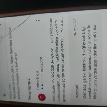 Kupon Tanımlama Sorunu Ve Destek Eksikliği