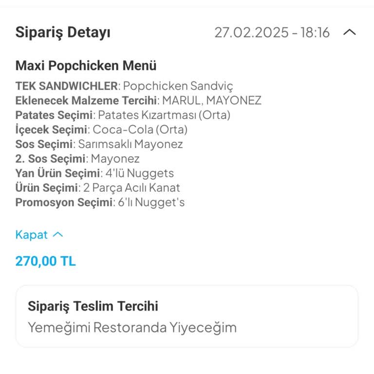 Alerji Duyarlılığına Dikkat Edilmeyen Sipariş